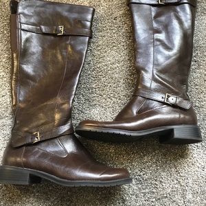 Aerosoles brown low heel boots.